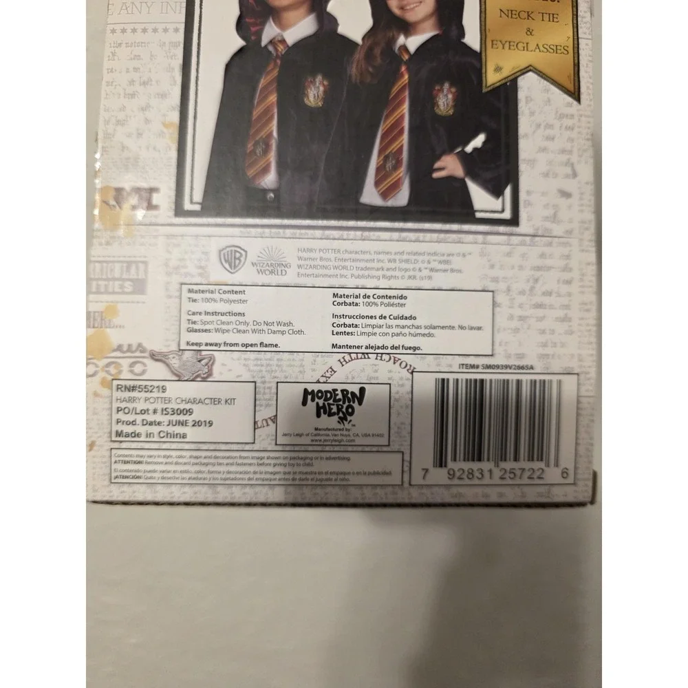 Modern Hero Accessory Set Girls One Size Red Harry Potter Gryffindor Tie Glasses